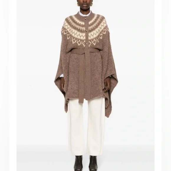 NWT Polo Ralph Lauren Fair Isle Wool-Blend Cape Cardigan